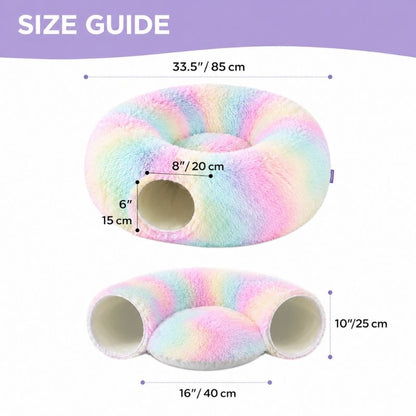 2 in 1 Plush Dachshund Tunnel Bed