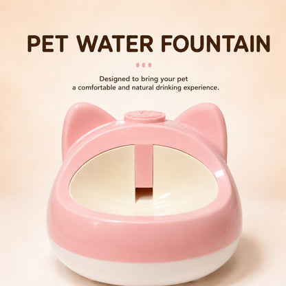 Pink auto refill dog water bowl with cat ear cover