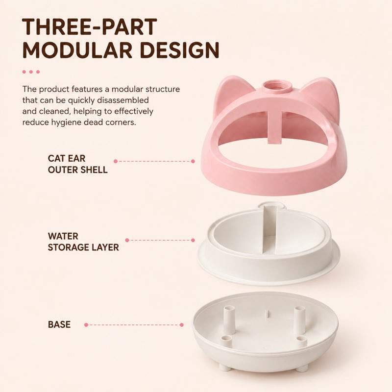 Three part modular design, cover, water layer and base