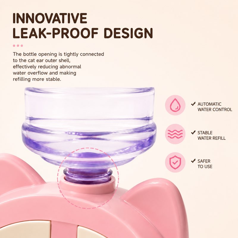 Leak proof bottle connection detail