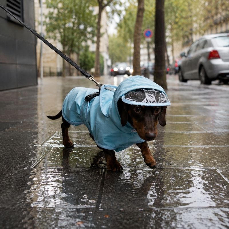 Blue Dachshund Raincoat
