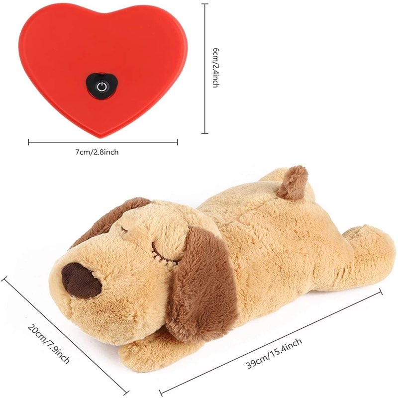 Calming Dachshund Heartbeat Toy with puppy
