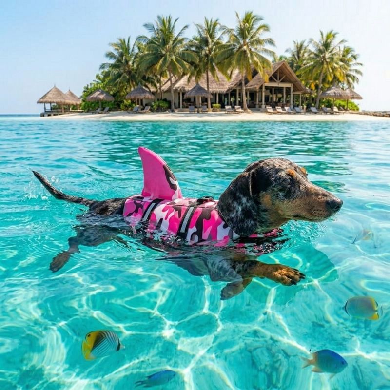 Camouflage Dachshund Swimming Vest