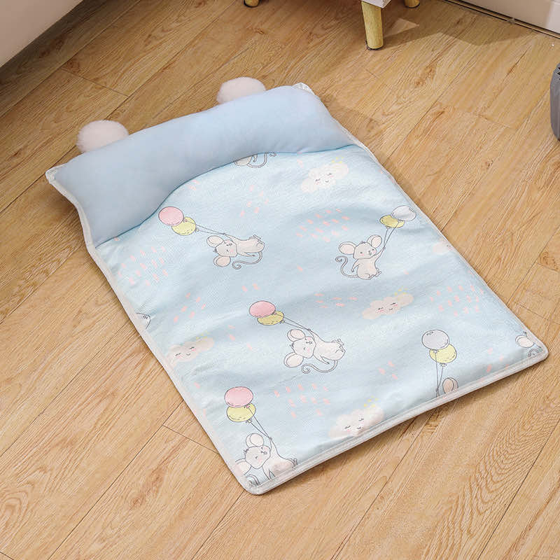Mouse Balloon print baby blue flat lay