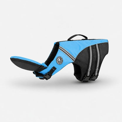 ChinFloat Dachshund Life Vest, Blue flat lay