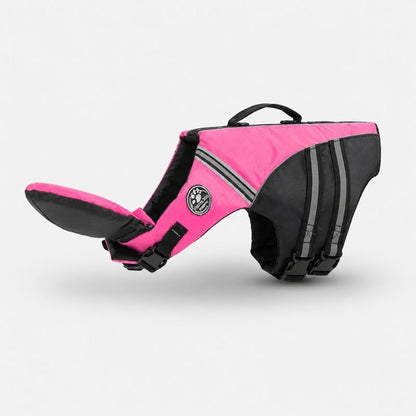 ChinFloat Dachshund Life Vest, Pink flat lay