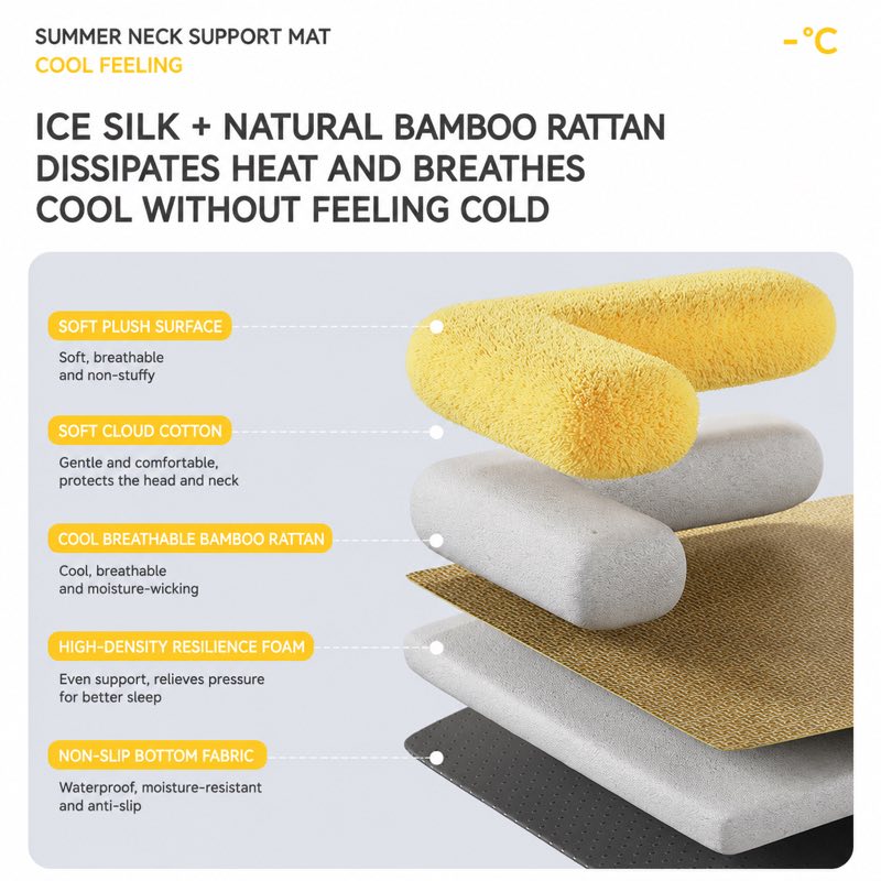Ice silk and bamboo rattan material breakdown