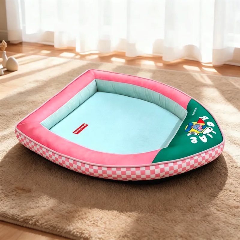 Cooling Dachshund Boat Bed Pink-Yellow
