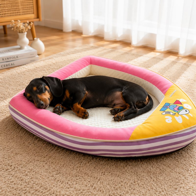 Cooling Dachshund Boat Bed lifestyle