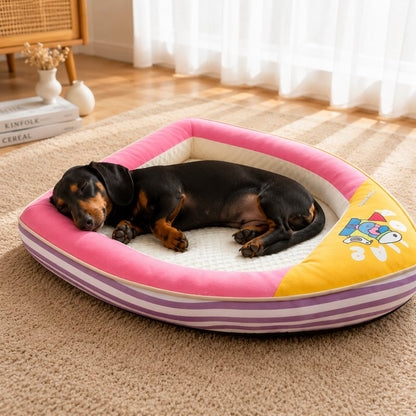 Cooling Dachshund Boat Bed lifestyle