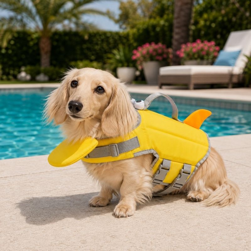 Dachshund Adventure Life Jacket on dachshund