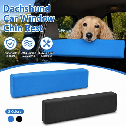 Dachshund Car Window Chin Rest in use