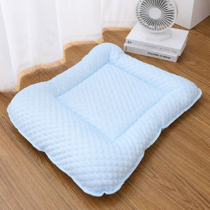 Dachshund Cooling Nest Bed blue flat lay