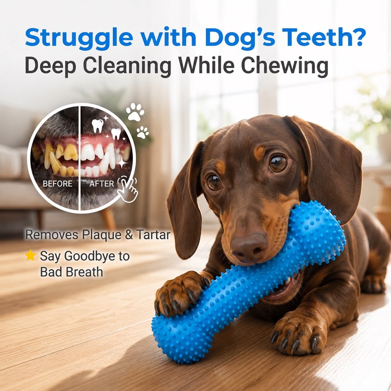 Before and after comparison of dog teeth with the dental chew stick