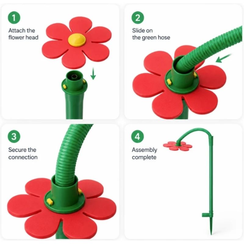 Dachshund Flower Sprinkler assembly parts