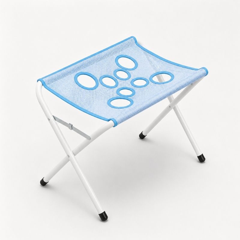Dachshund Grooming Hammock Stand Blue flat lay