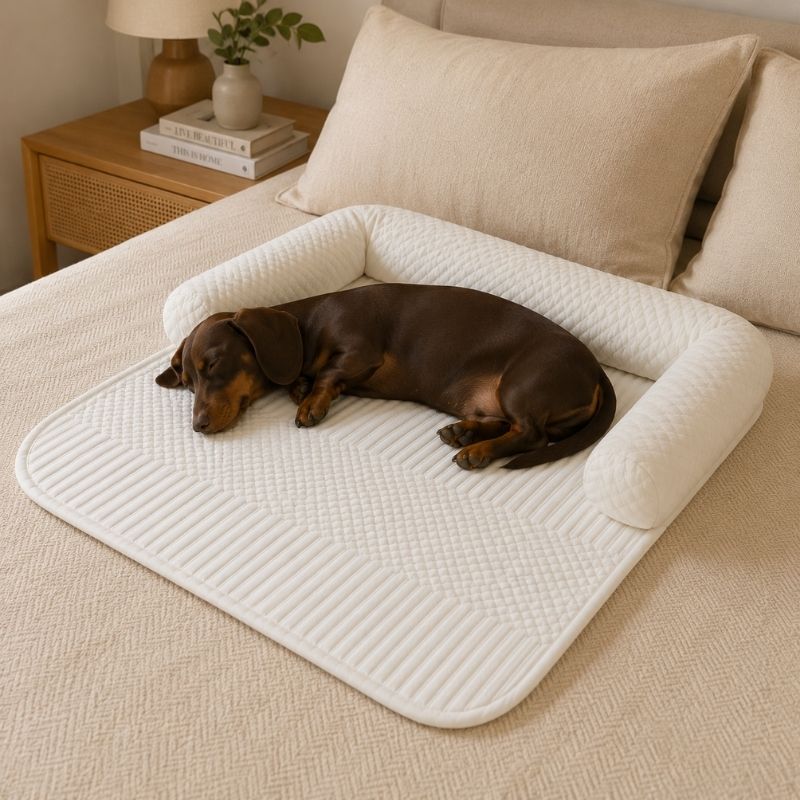 Dachshund Orthopedic Bed with dachshund