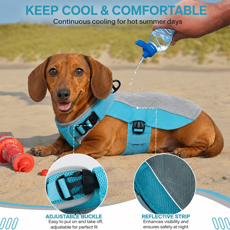 Dachshund Summer Cooling Vest lifestyle shot