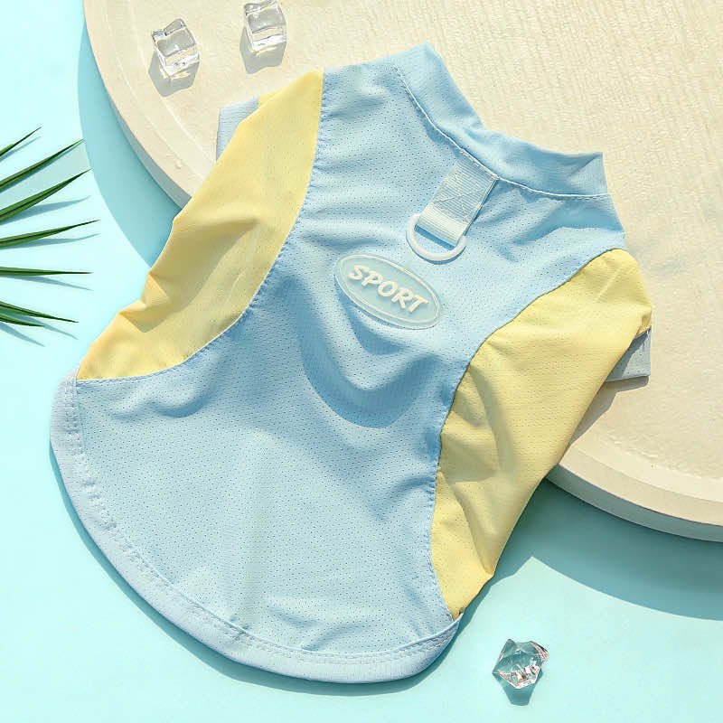 Blue Dachshund Summer Sport Mesh Vest flat lay