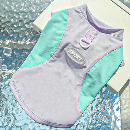 Purple Dachshund Summer Sport Mesh Vest flat lay
