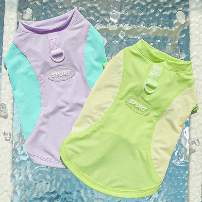 Yellow Dachshund Summer Sport Mesh Vest flat lay