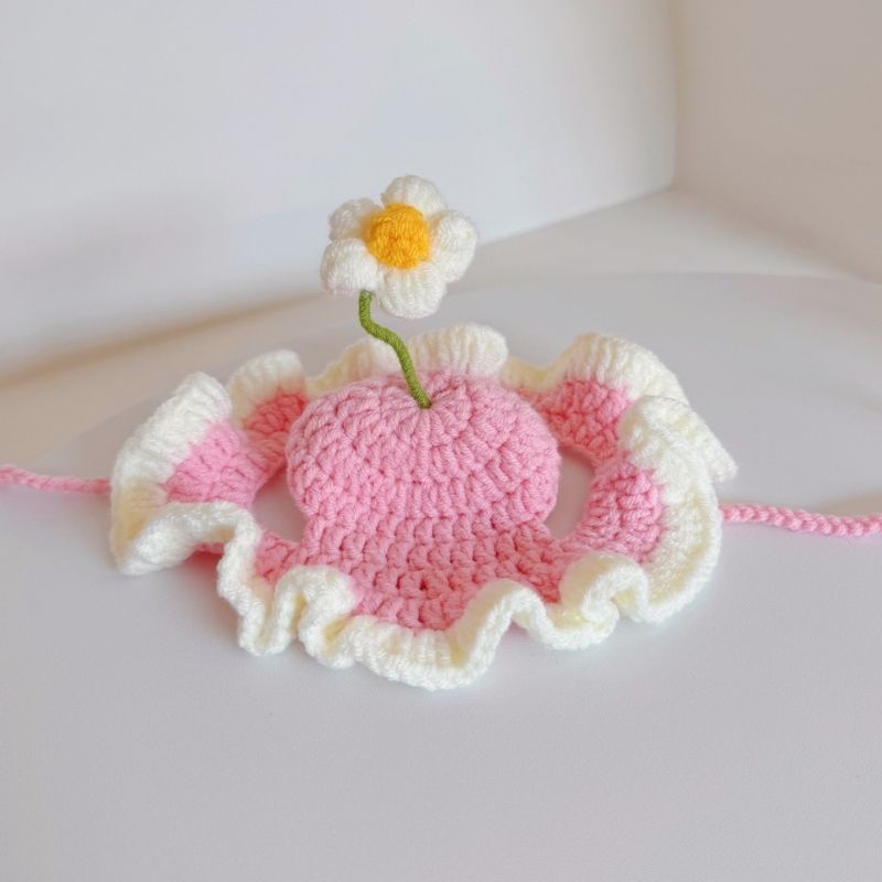 Daisy Doxie Bonnet Pink flat lay