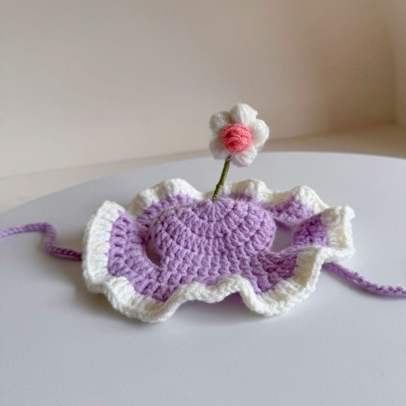 Daisy Doxie Bonnet Purple flat lay
