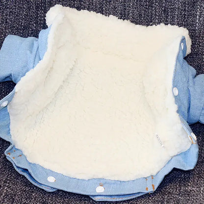 Dackel Jeansjacke mit Fell