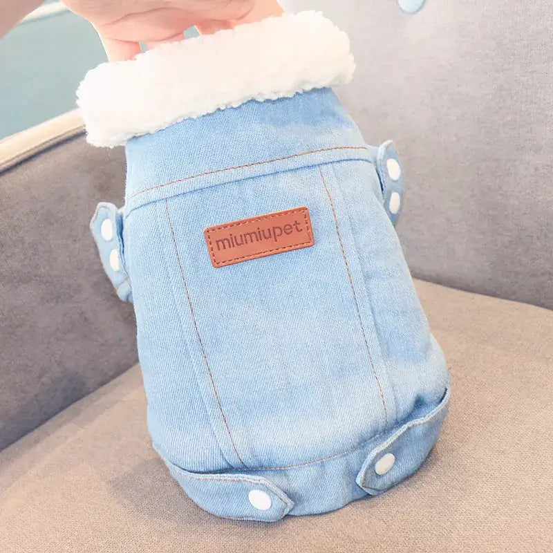Dackel Jeansjacke mit Fell