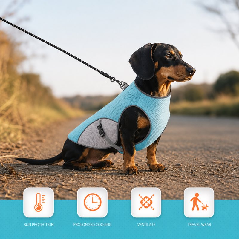 Doxie Chill Cooling Vest lifestyle