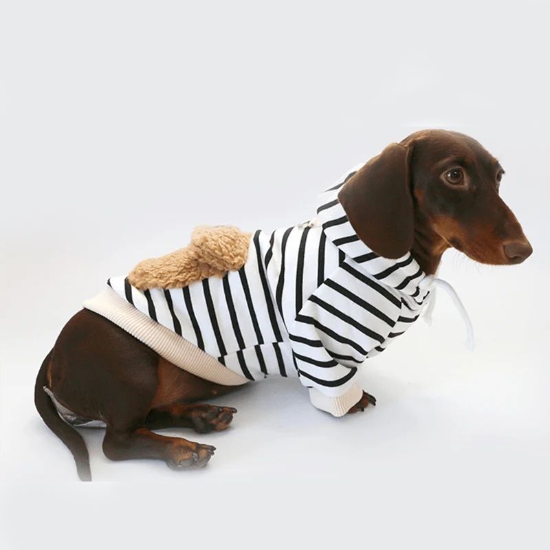 Dackel Kapuzenpulli mit Fleecefutter