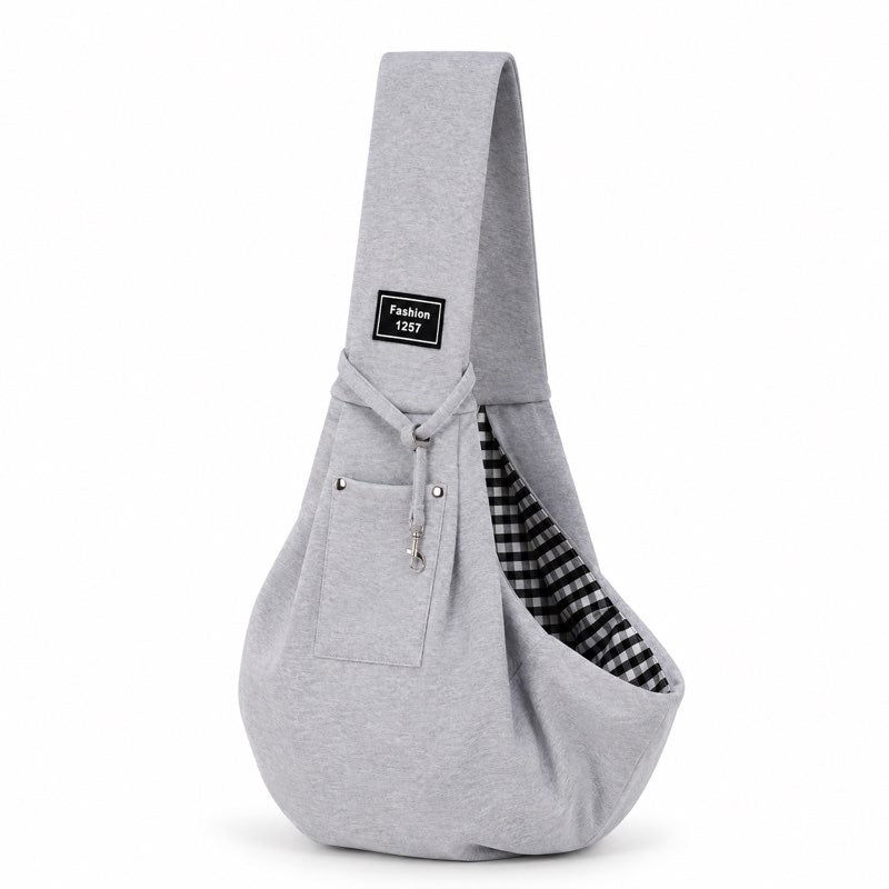 Heather Gray hands-free dachshund sling