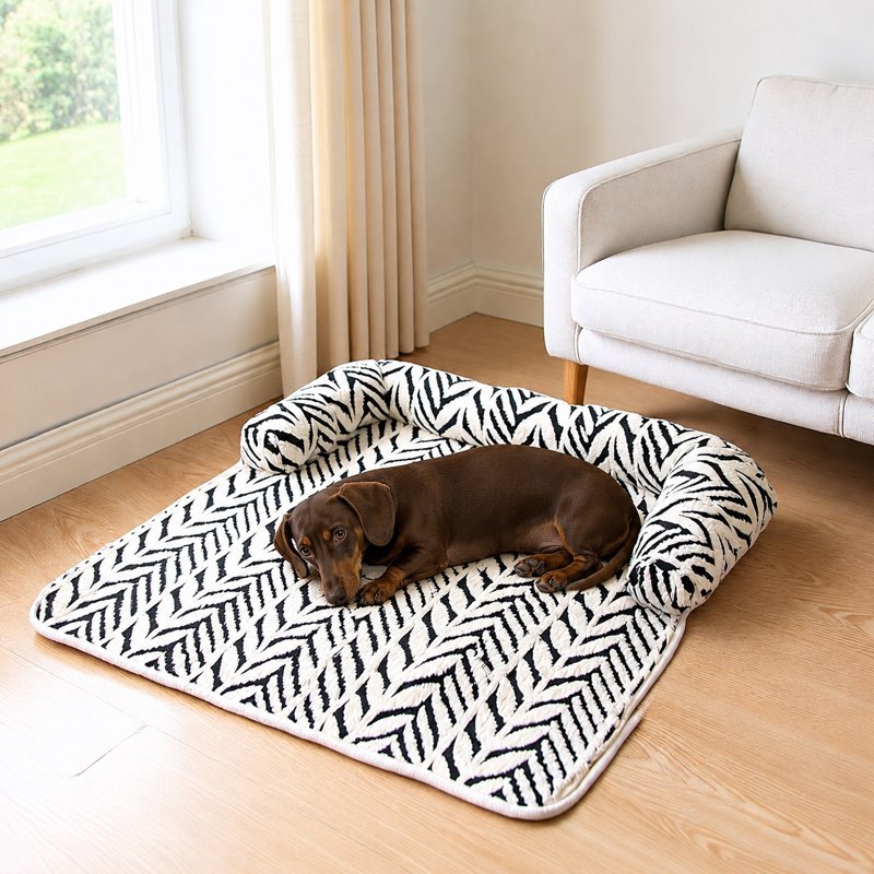 Herringbone Dachshund Couch Cover lifestyle hero