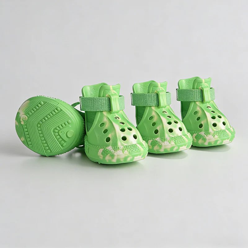 Luminous Dachshund Shoes Green flat lay