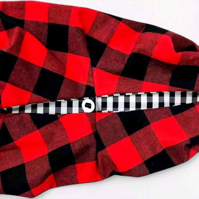 Plaid Dachshund Sling Carrier close-up detail