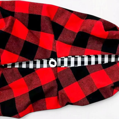 Plaid Dachshund Sling Carrier close-up detail
