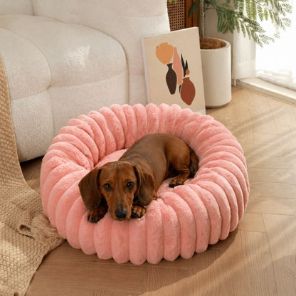 Plush Round Dachshund Bed