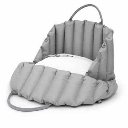 Puffer Dachshund Car Seat Grey flat lay