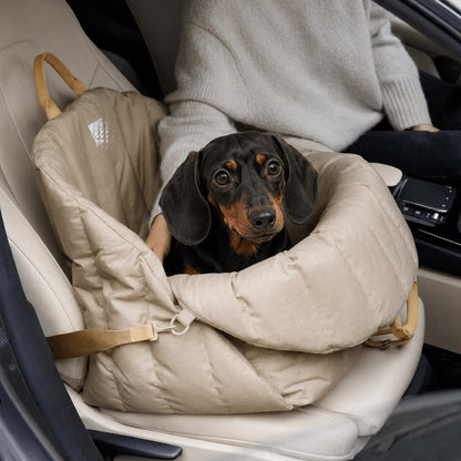 Puffer Dachshund Car Seat dachshund in car lifestyle