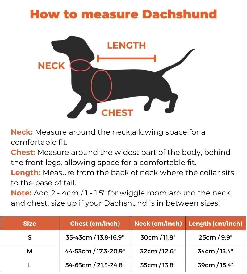 cow-sausage-dog-pyjama size guide