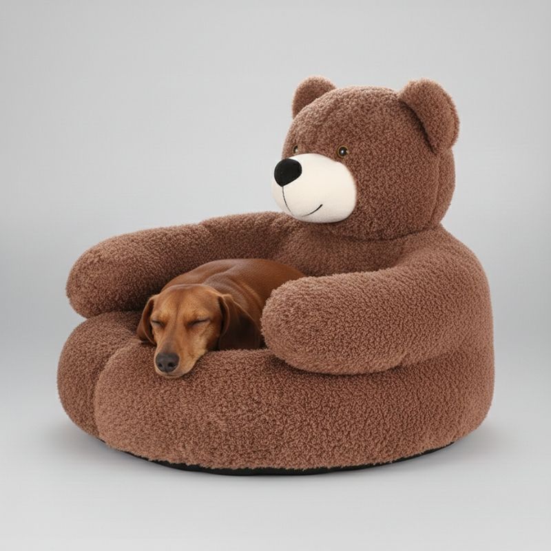 Cama Oso Suave para Perros Salchicha