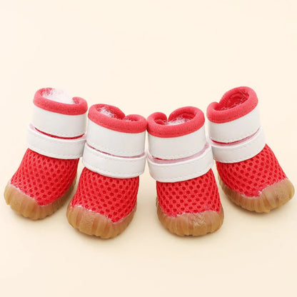 Summer Breathable Dachshund Shoes Blue flat lay