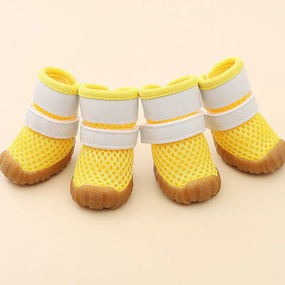 Summer Breathable Dachshund Shoes Yellow flat lay