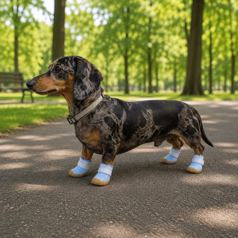 Summer Breathable Dachshund Shoes lifestyle side view