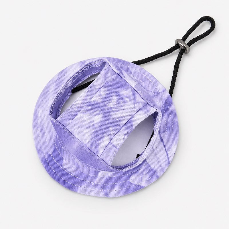 Lavender Tie-Dye Dachshund Bucket Hat detail