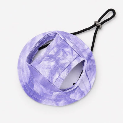 Lavender Tie-Dye Dachshund Bucket Hat detail