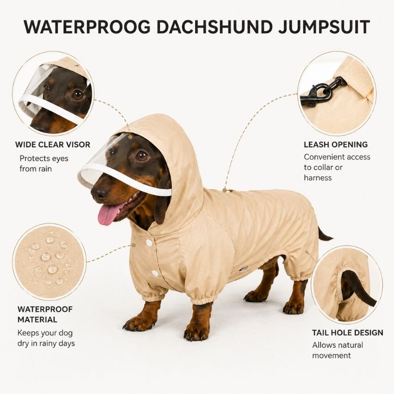 Waterproof Sausage Dog Jumpsuit