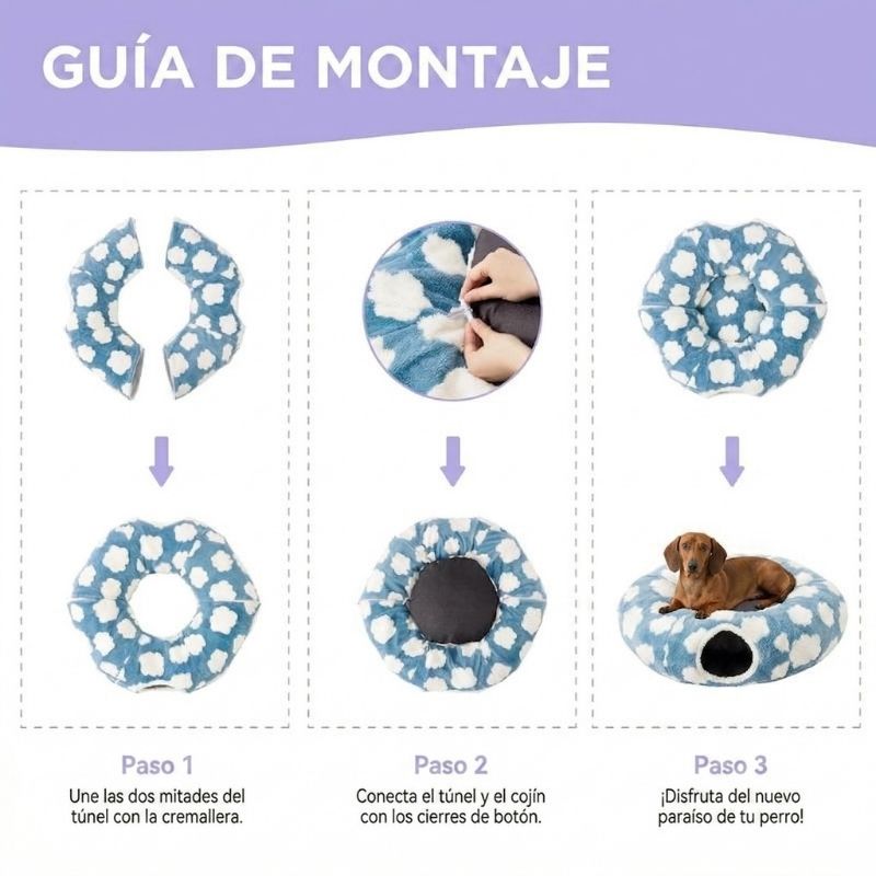 Cama Túnel para Perros Salchicha