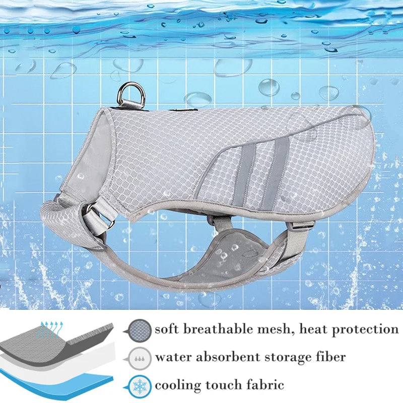 Mesh Dachshund Cooling Vest - reflective detail